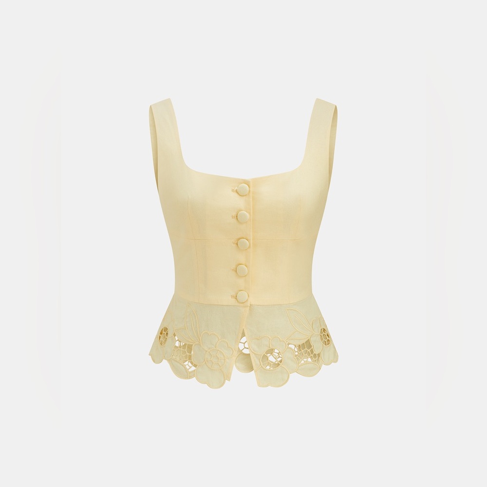 Cream Yellow Pleated Maxi Skirt - Women - Picture 2 of 4